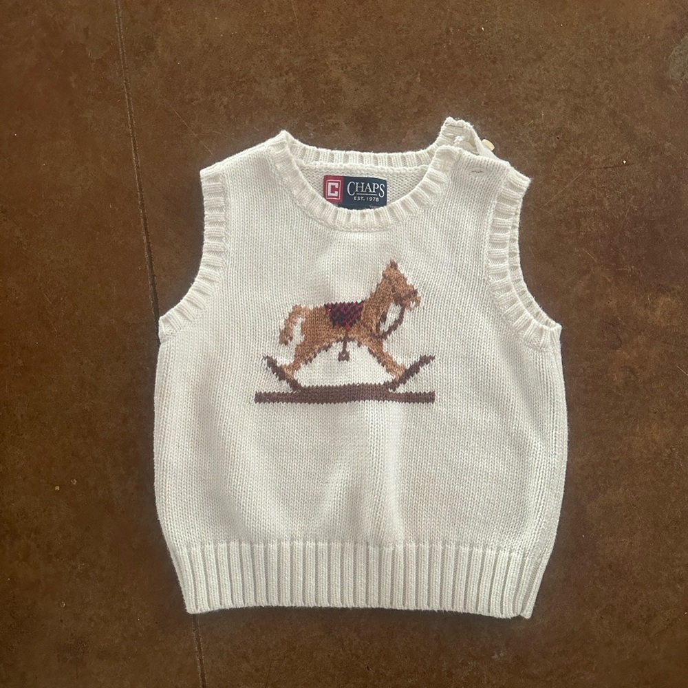 Chaps baby boy infant toddler kids Knit sweater Vest 18m